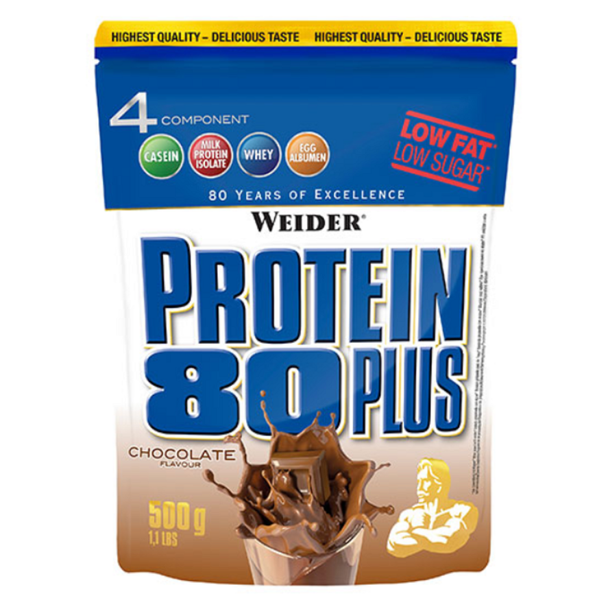 Protein 80 Plus, viaczložkový proteín, Weider, 500 g - Čokoláda