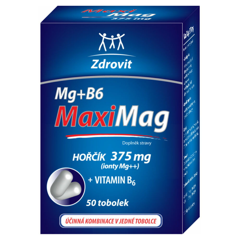 MAXIMAG Horčík 375 mg  vitamín B6 50 kapsúl